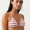 Crochet Stripe Triangle Bikini Top