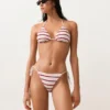 Crochet Stripe Triangle Bikini Top