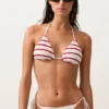 Crochet Stripe Triangle Bikini Top