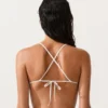 Crochet Stripe Triangle Bikini Top