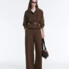 Cropped Piqué Utility Jacket with Belt Cropped Piqué Utility Jacket with Belt