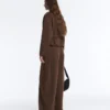 Cropped Piqué Utility Jacket with Belt Cropped Piqué Utility Jacket with Belt