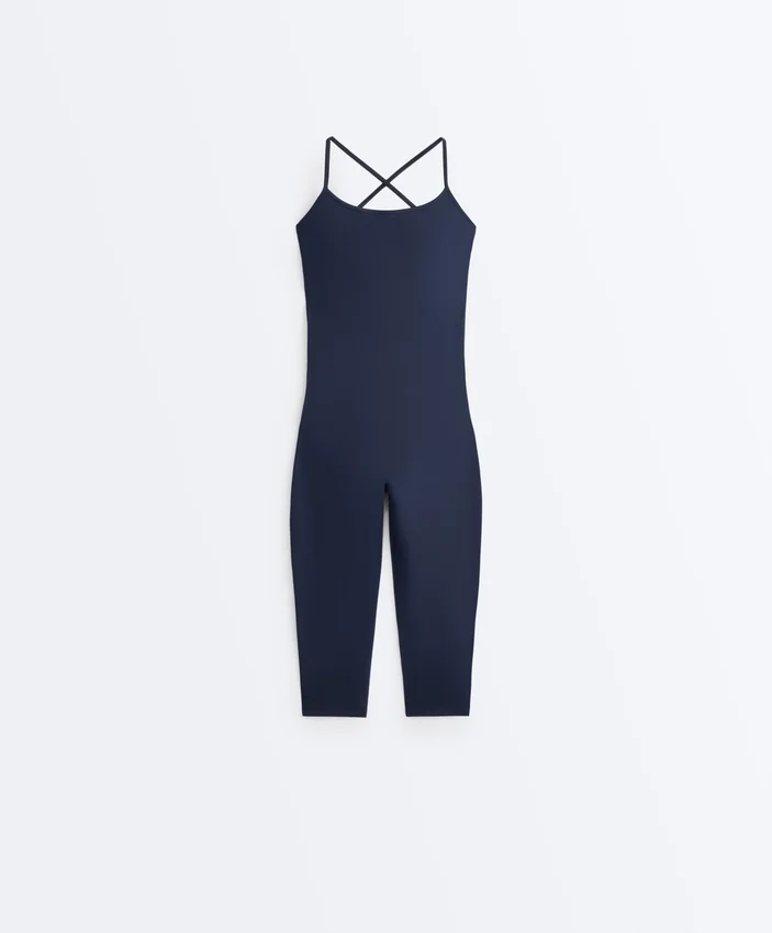 Crossover Back Comfortlux Capri Jumpsuit Crossover Back Comfortlux Capri Jumpsuit