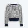 Diagonal Stripe Knit Jumper