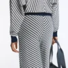 Diagonal Stripe Wide-Leg Knit Trousers Diagonal Stripe Wide-Leg Knit Trousers