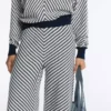 Diagonal Stripe Wide-Leg Knit Trousers Diagonal Stripe Wide-Leg Knit Trousers