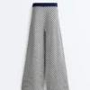 Diagonal Stripe Wide-Leg Knit Trousers Diagonal Stripe Wide-Leg Knit Trousers