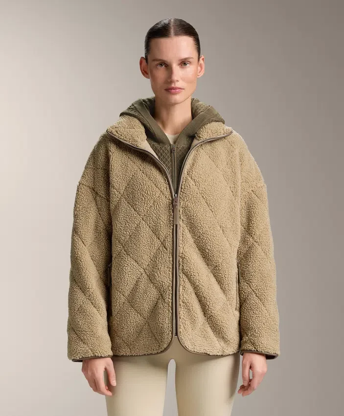 Diamond Quilted Faux-Shearling Jacket Diamond Quilted Faux-Shearling Jacket