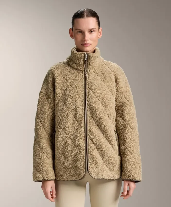 Diamond Quilted Faux-Shearling Jacket Diamond Quilted Faux-Shearling Jacket