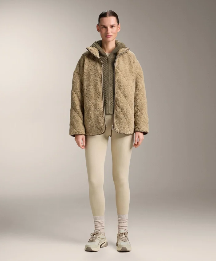 Diamond Quilted Faux-Shearling Jacket Diamond Quilted Faux-Shearling Jacket
