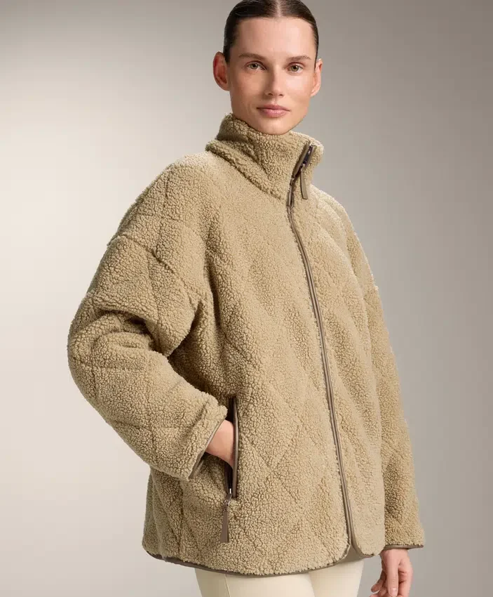 Diamond Quilted Faux-Shearling Jacket Diamond Quilted Faux-Shearling Jacket