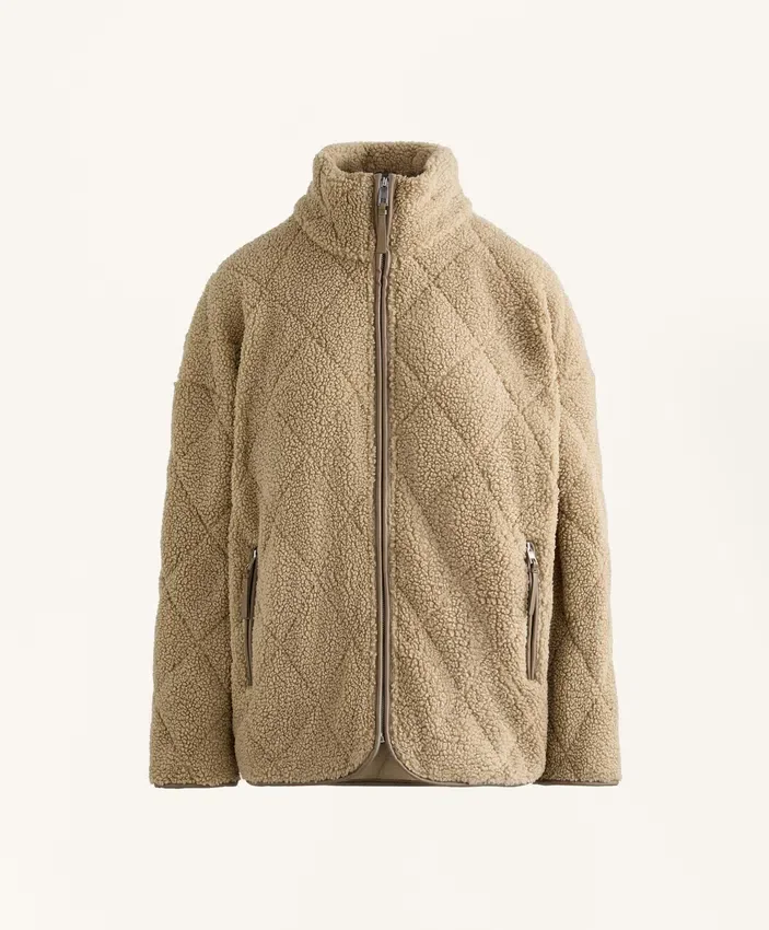 Diamond Quilted Faux-Shearling Jacket Diamond Quilted Faux-Shearling Jacket