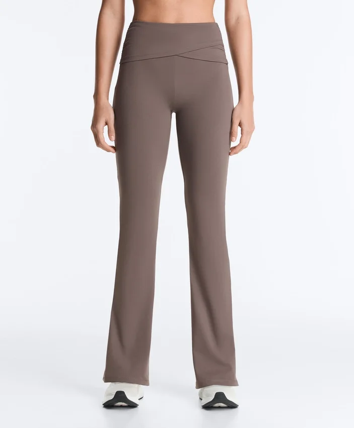 Draped Waist Comfortlux High Rise Flare Trousers Draped Waist Comfortlux High Rise Flare Trousers