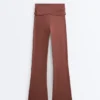 Draped Waist Comfortlux High Rise Flare Trousers Draped Waist Comfortlux High Rise Flare Trousers