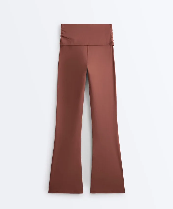 Draped Waist Comfortlux High Rise Flare Trousers Draped Waist Comfortlux High Rise Flare Trousers