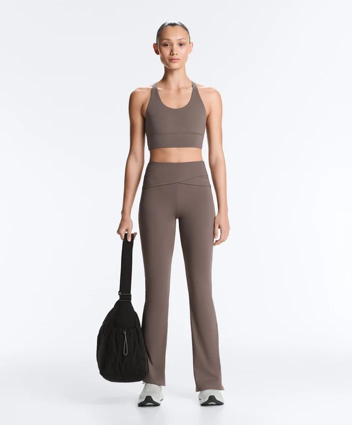 Draped Waist Comfortlux High Rise Flare Trousers Draped Waist Comfortlux High Rise Flare Trousers