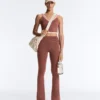 Draped Waist Comfortlux High Rise Flare Trousers Draped Waist Comfortlux High Rise Flare Trousers
