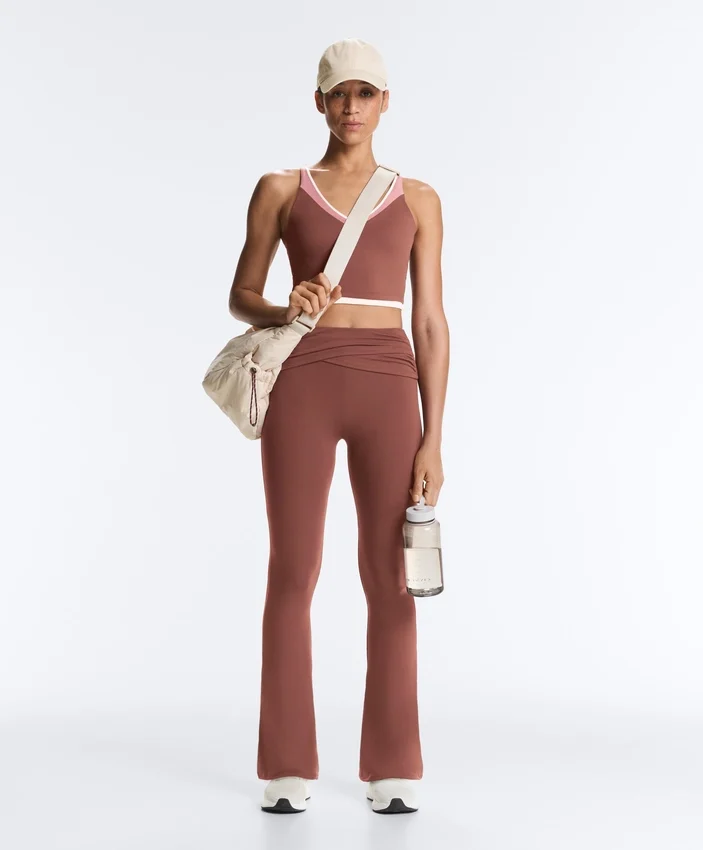 Draped Waist Comfortlux High Rise Flare Trousers Draped Waist Comfortlux High Rise Flare Trousers