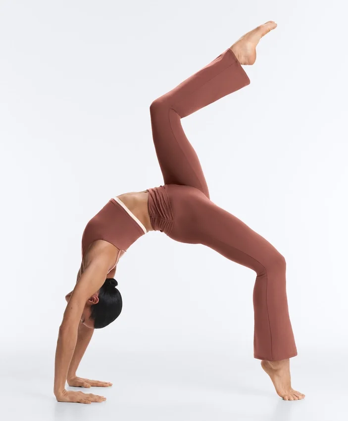 Draped Waist Comfortlux High Rise Flare Trousers Draped Waist Comfortlux High Rise Flare Trousers