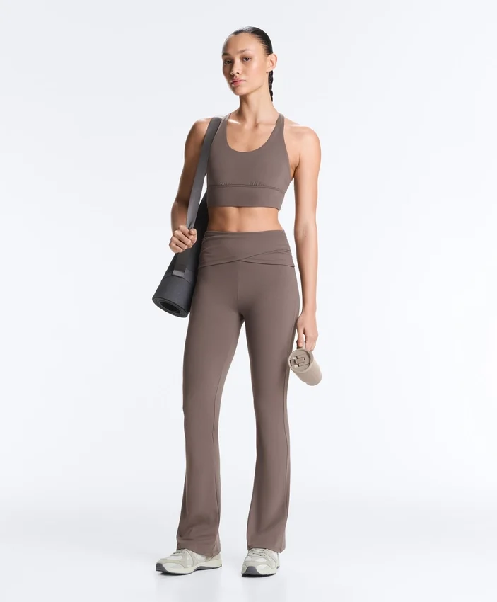 Draped Waist Comfortlux High Rise Flare Trousers Draped Waist Comfortlux High Rise Flare Trousers