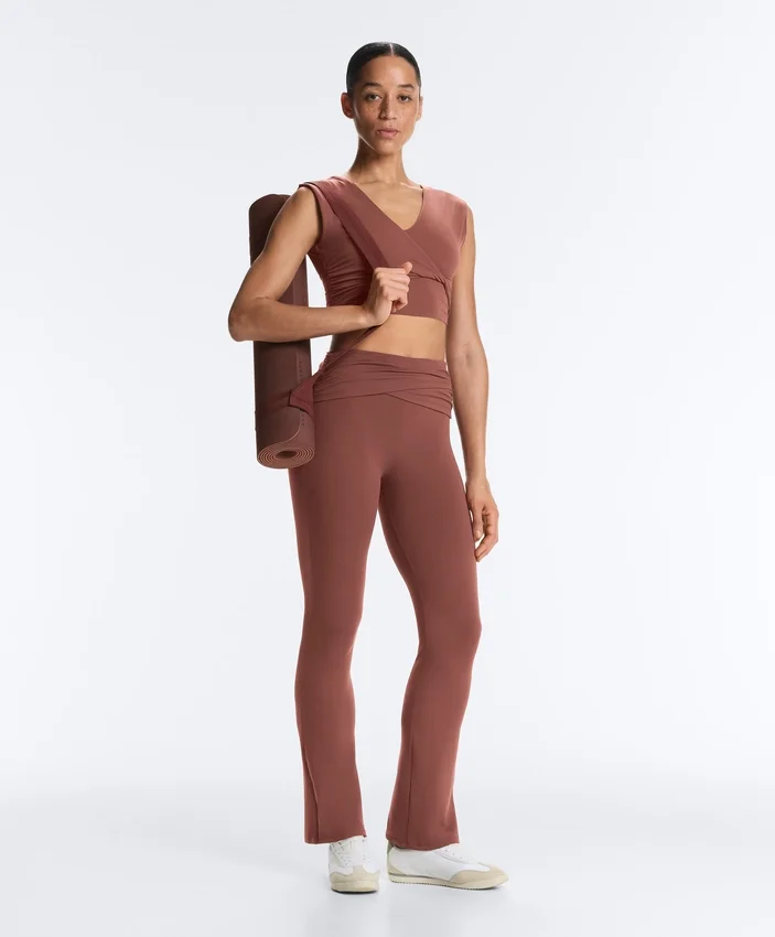 Draped Waist Comfortlux High Rise Flare Trousers Draped Waist Comfortlux High Rise Flare Trousers