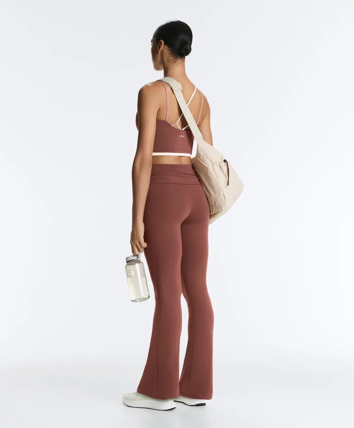 Draped Waist Comfortlux High Rise Flare Trousers Draped Waist Comfortlux High Rise Flare Trousers