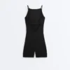 Evermove Open-Back Short Jumpsuit Evermove Open-Back Short Jumpsuit