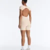 Evermove Square Neck Short Jumpsuit