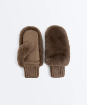 Faux Fur Mittens with Elasticated Cuff