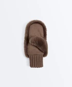 Faux Fur Mittens with Elasticated Cuff