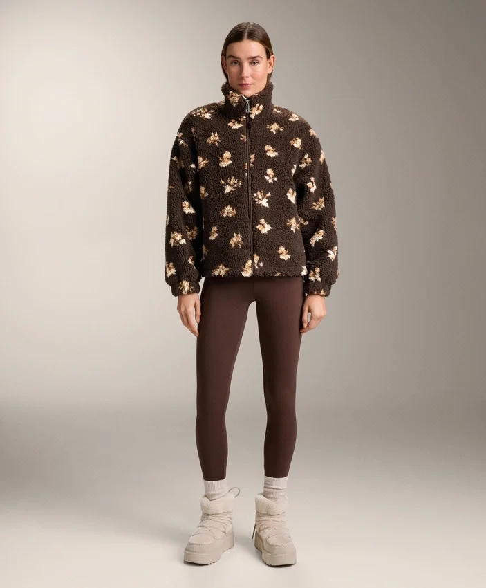 Faux-Shearling Floral Print Jacket Faux-Shearling Floral Print Jacket