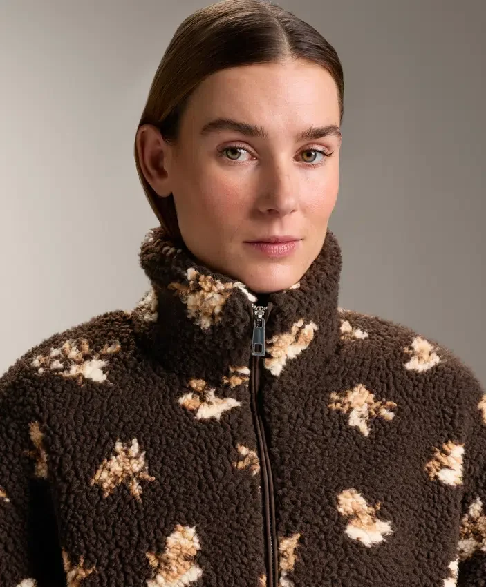 Faux-Shearling Floral Print Jacket Faux-Shearling Floral Print Jacket