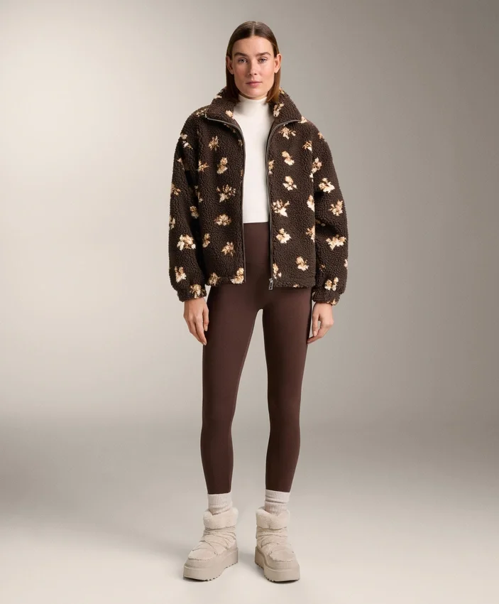 Faux-Shearling Floral Print Jacket Faux-Shearling Floral Print Jacket