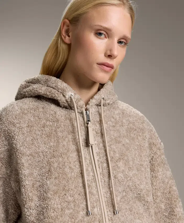 Faux-Shearling Hooded Jacket Faux-Shearling Hooded Jacket