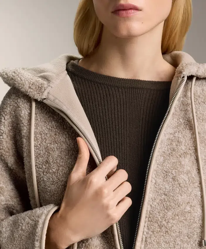 Faux-Shearling Hooded Jacket Faux-Shearling Hooded Jacket