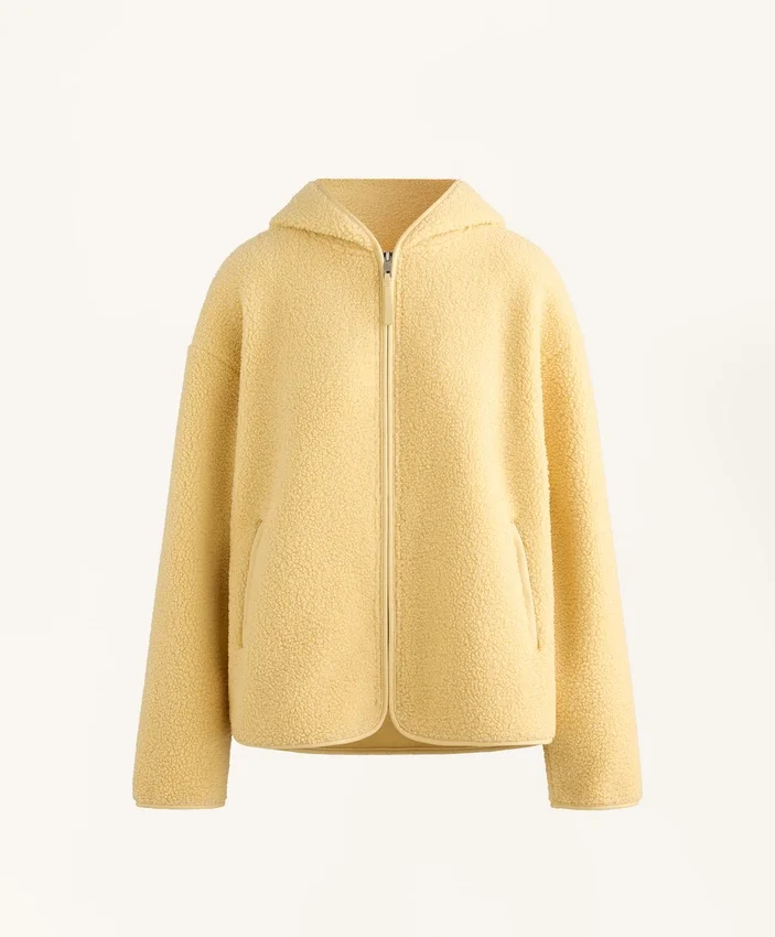 Faux-Shearling Jacket with Hood Faux-Shearling Jacket with Hood