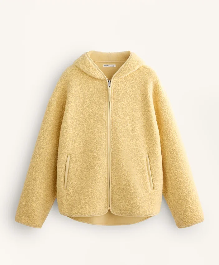 Faux-Shearling Jacket with Hood Faux-Shearling Jacket with Hood