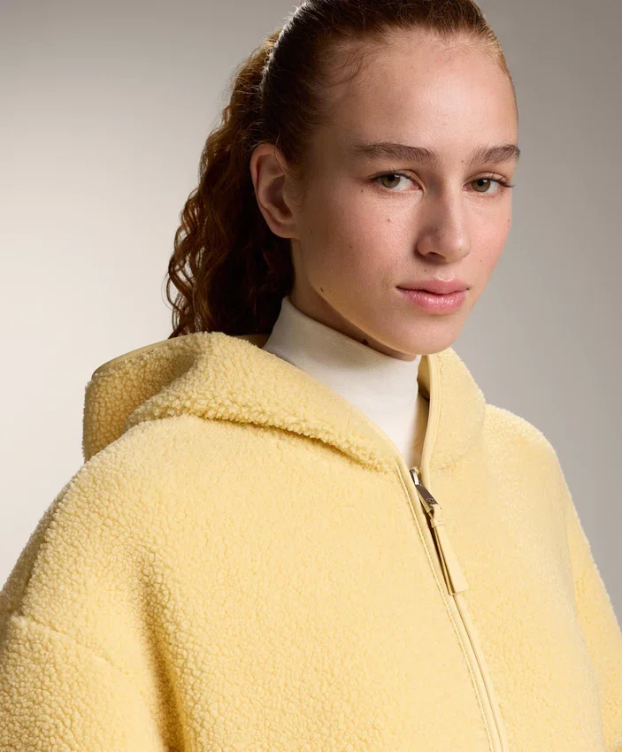 Faux-Shearling Jacket with Hood Faux-Shearling Jacket with Hood
