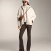 Faux-Shearling Jacket with Hood