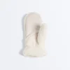 Faux-Shearling Mittens with Cord