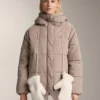 Faux-Shearling Mittens with Cord