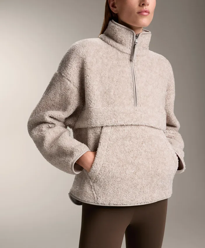 Faux-Shearling Sweatshirt with Front Pocket Faux-Shearling Sweatshirt with Front Pocket