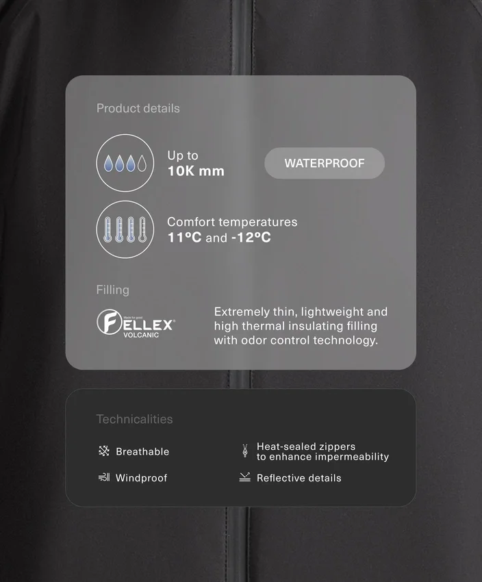 Fellex® Volcanic 10K Waterproof Padded Technical Jacket Fellex® Volcanic 10K Waterproof Padded Technical Jacket