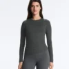 Fitted Long Sleeve Rib T-Shirt with Cotton and Modal Fitted Long Sleeve Rib T-Shirt with Cotton and Modal