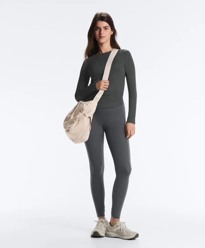 Fitted Long Sleeve Rib T-Shirt with Cotton and Modal Fitted Long Sleeve Rib T-Shirt with Cotton and Modal