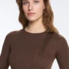 Fitted Long Sleeve Rib T-Shirt with Cotton and Modal Fitted Long Sleeve Rib T-Shirt with Cotton and Modal