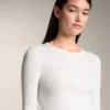 Fitted Long Sleeve Rib T-Shirt with Cotton and Modal Fitted Long Sleeve Rib T-Shirt with Cotton and Modal