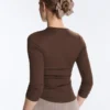 Fitted Long Sleeve Rib T-Shirt with Cotton and Modal Fitted Long Sleeve Rib T-Shirt with Cotton and Modal