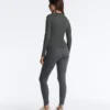 Fitted Long Sleeve Rib T-Shirt with Cotton and Modal Fitted Long Sleeve Rib T-Shirt with Cotton and Modal