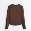 Fitted Long Sleeve Rib T-Shirt with Cotton and Modal Fitted Long Sleeve Rib T-Shirt with Cotton and Modal